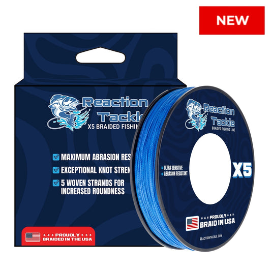 Reaction Tackle BRAIDED IN THE USA Fishing Line- 5X- NEW Reaction Tackle