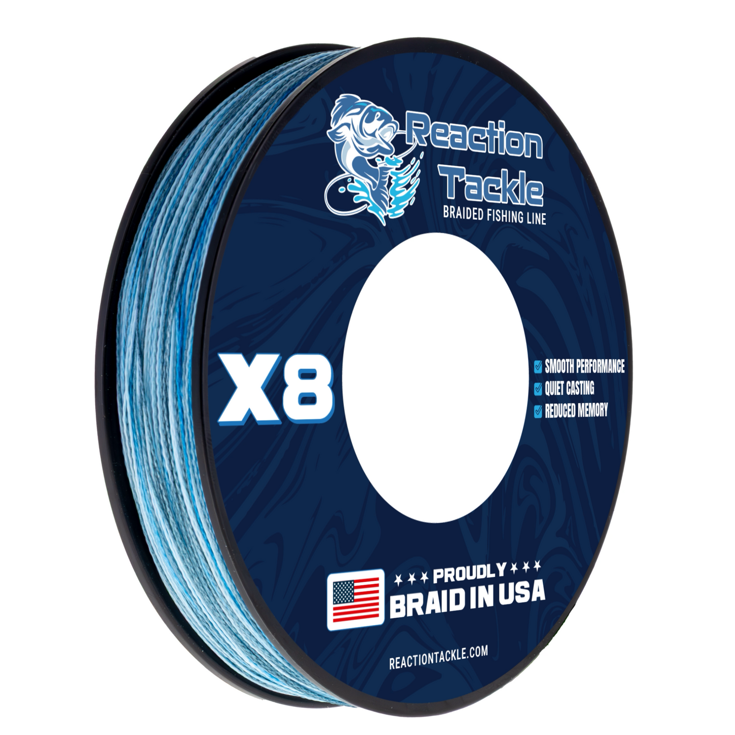 Reaction Tackle BRAIDED IN THE USA Fishing Line- 8X- NEW Reaction Tackle