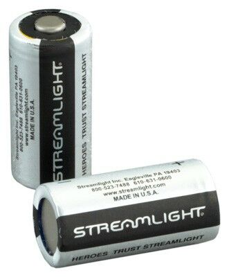 Streamlight CR123A Lithium Batteries 2-Pack - 3V Tactical Flashlight Batteries