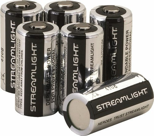 Streamlight CR123A Lithium Batteries 6-Pack - 3V Tactical Flashlight Batteries