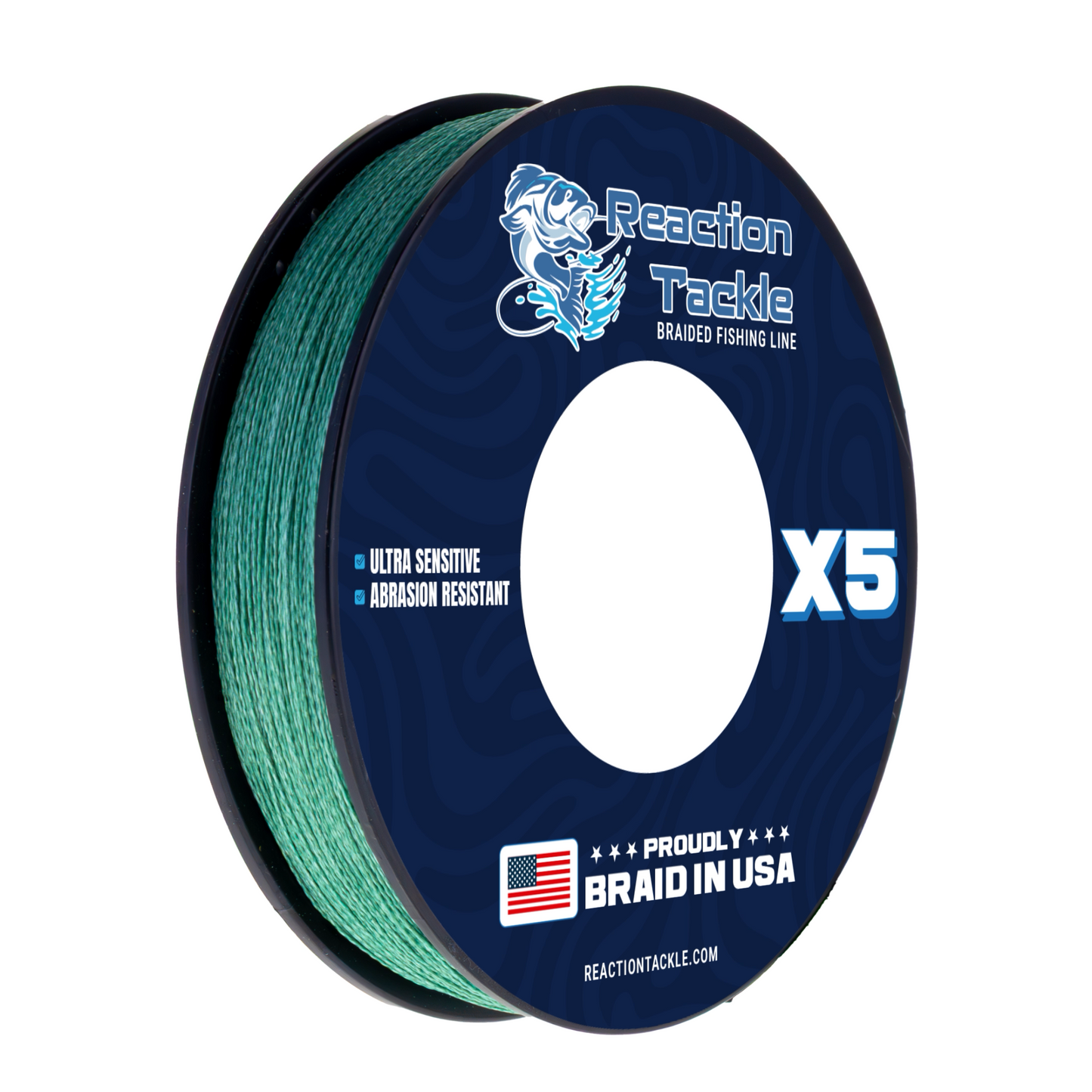 Reaction Tackle BRAIDED IN THE USA Fishing Line- 5X- NEW Reaction Tackle