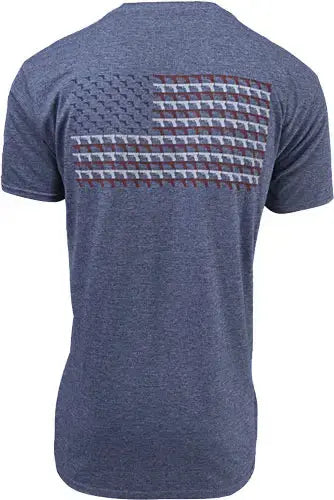 GLOCK OEM HEATHERED NAVY PISTOL FLAG T-SHIRT L Glock