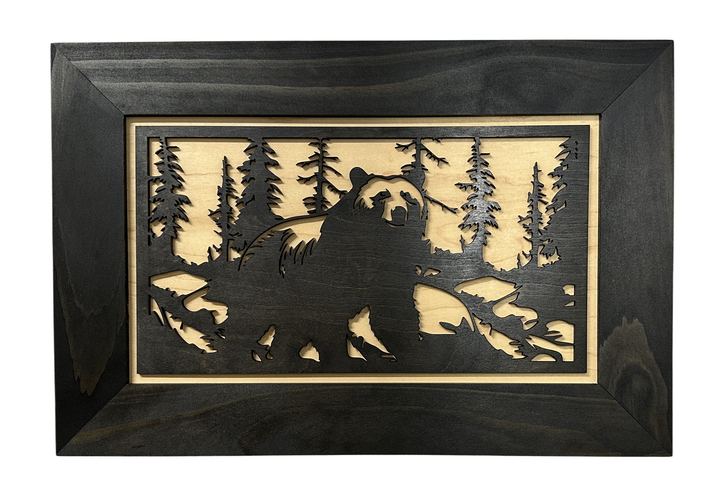 Hidden Black Bear Wall-Mounted Gun Cabinet – Safe Hidden Storage for Firearms Bellewood Designs