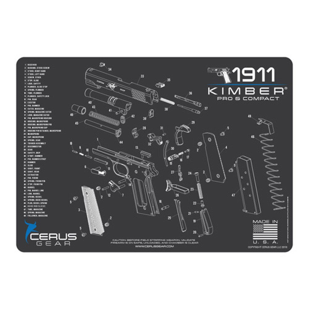 Kimber Comp & Pro Schematic – Grey | Cerus Gear