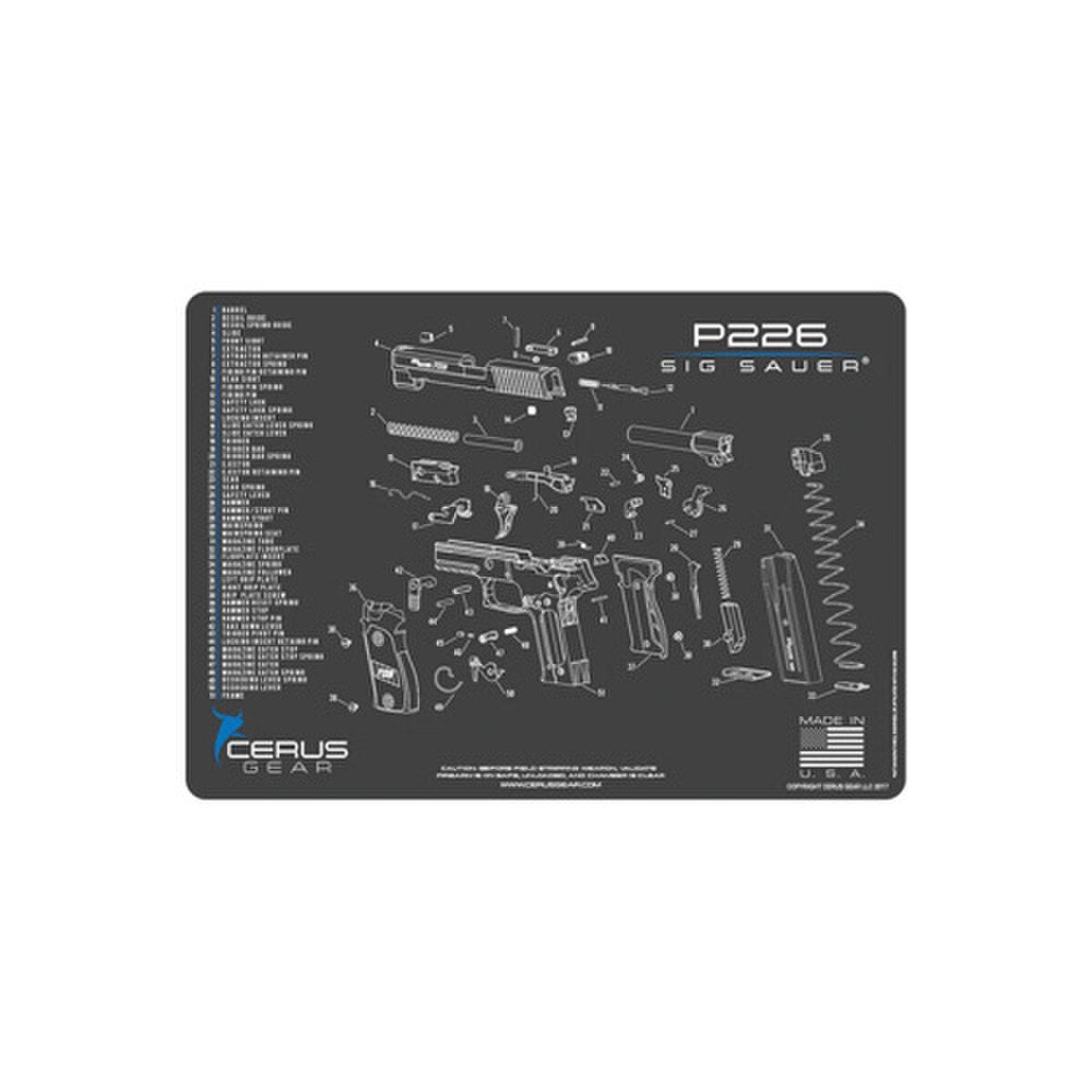 Sig Sauer P226 Schematic – Grey & Blue | Cerus Gear