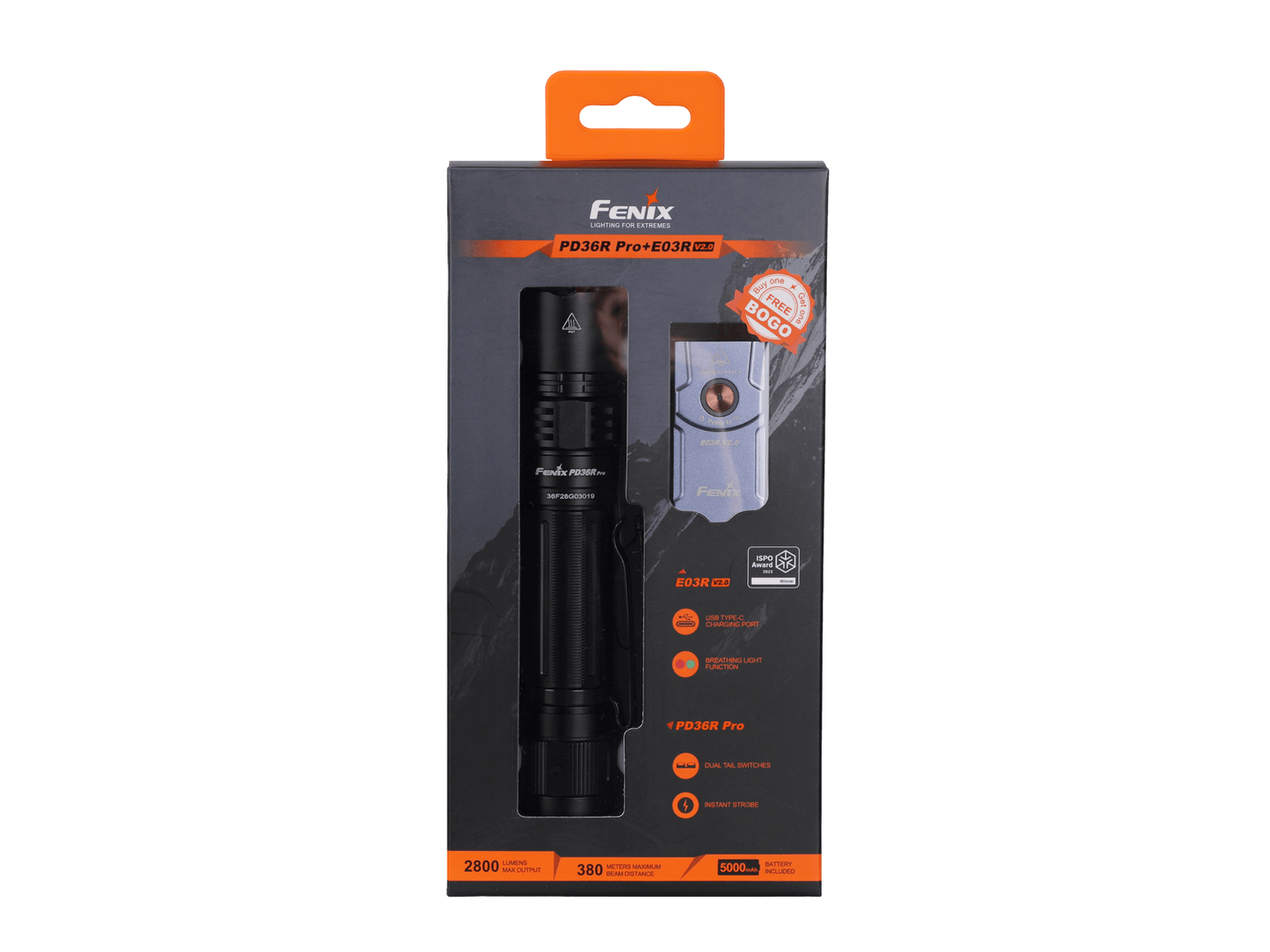Fenix PD36R Pro 2800 Lumen Flashlight + FREE E03R V2 Keychain Light Fenix Store