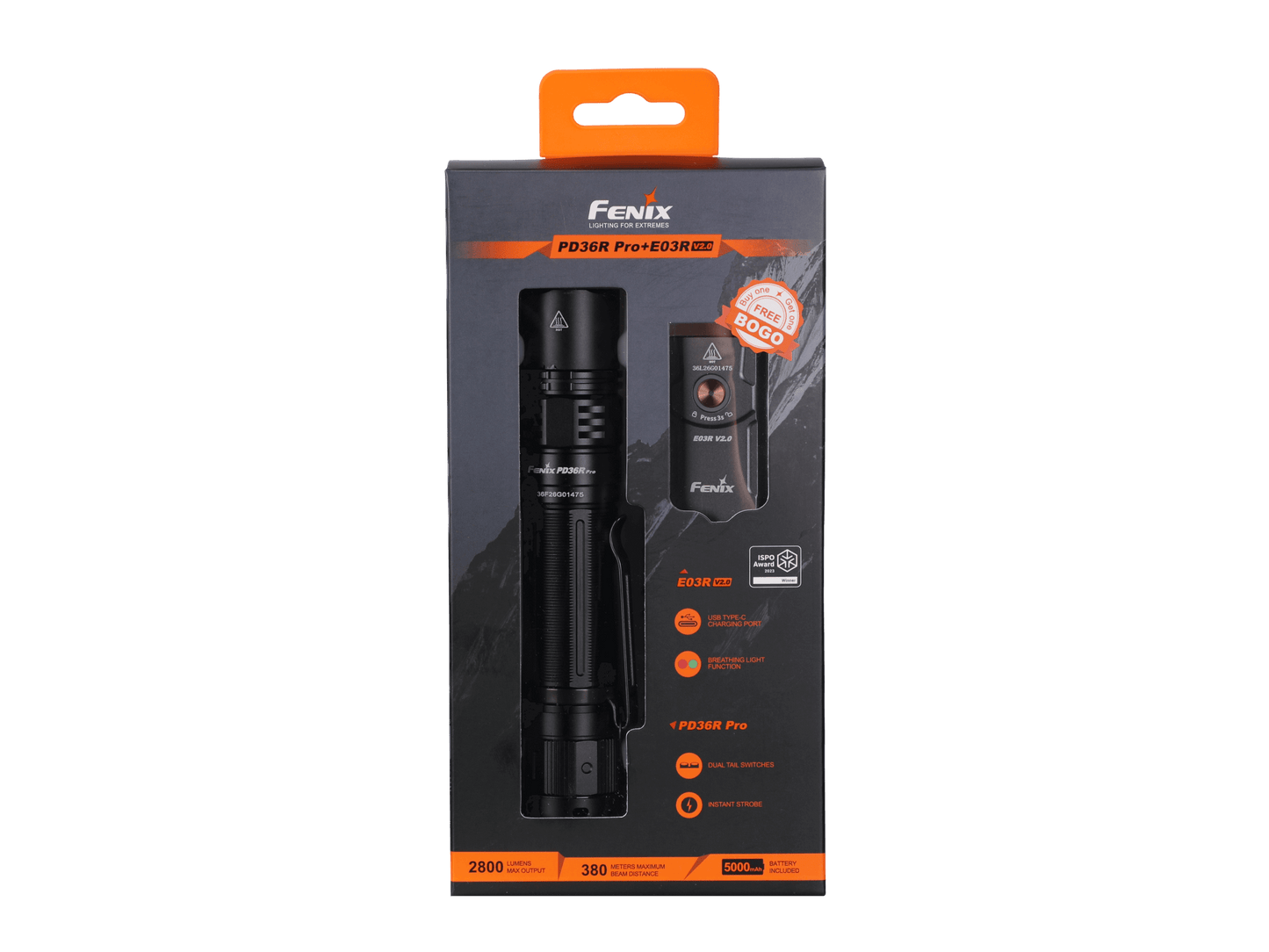 Fenix PD36R Pro 2800 Lumen Flashlight + FREE E03R V2 Keychain Light Fenix Store