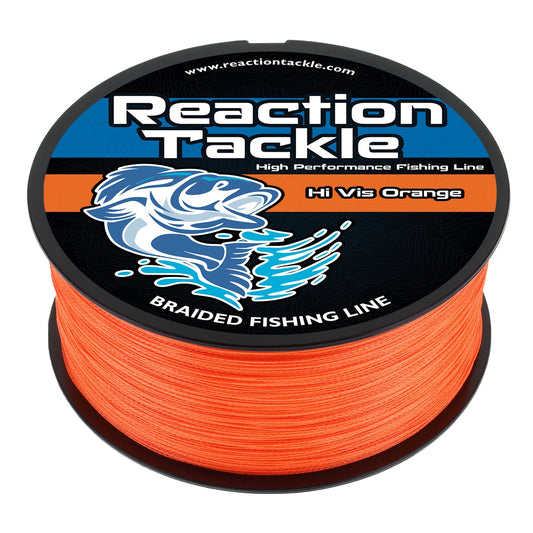 Reaction Tackle Braided Fishing Line - Hi-Vis Orange Reaction Tackle