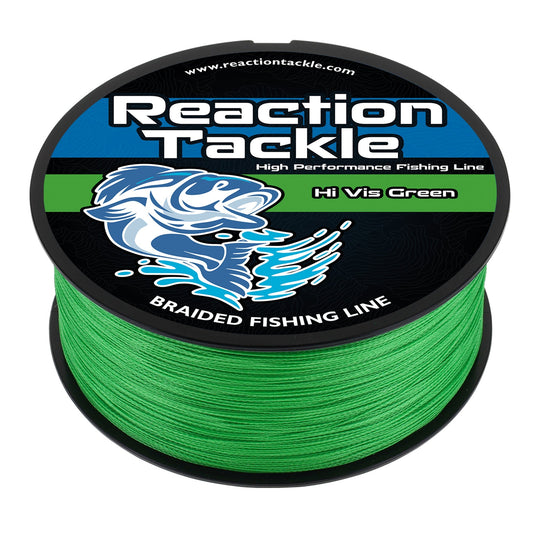 Reaction Tackle Braided Fishing Line - Hi-Vis Green Reaction Tackle