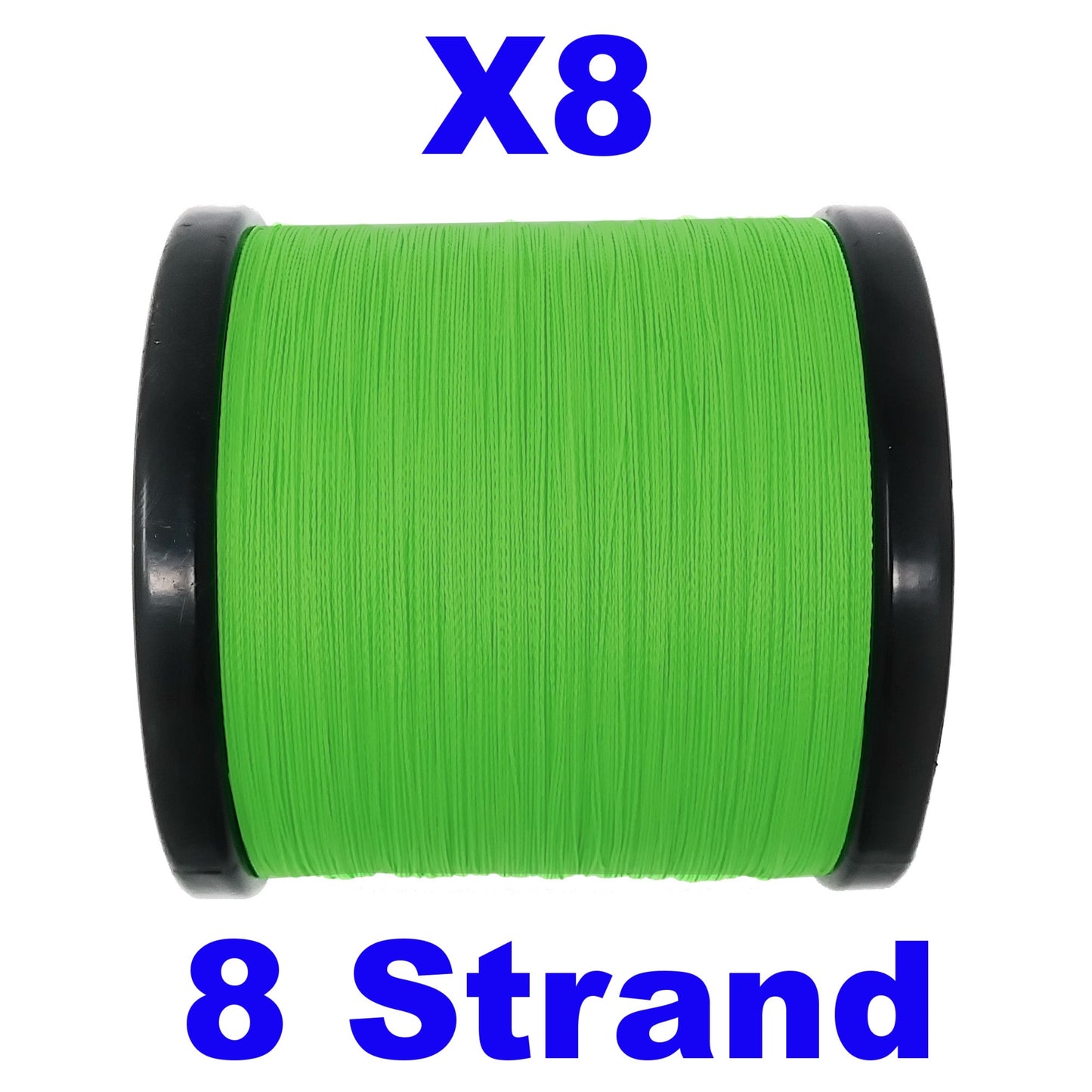 Reaction Tackle X8 Braided Fishing Line - Hi Vis Green 8 Strand Reaction Tackle