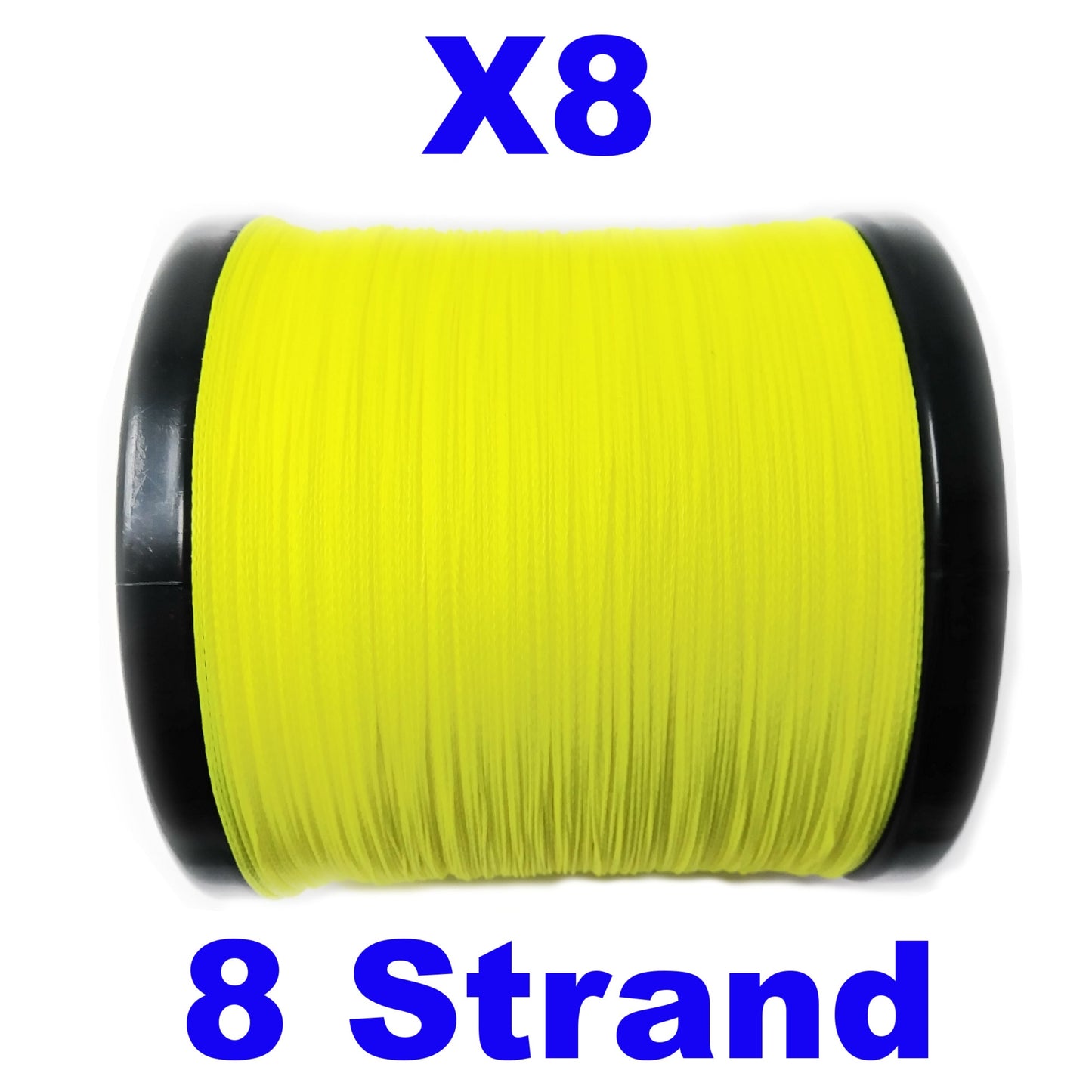 Reaction Tackle X8 Braided Fishing Line - Hi Vis Yellow 8 Strand Reaction Tackle