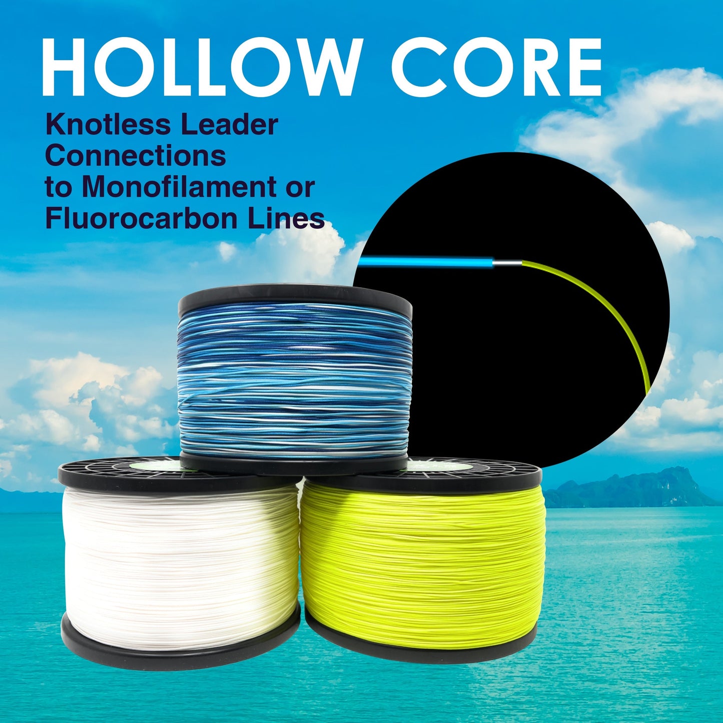 Reaction Tackle Hollow Core - 16 Strand Braided Fishing Line Reaction Tackle