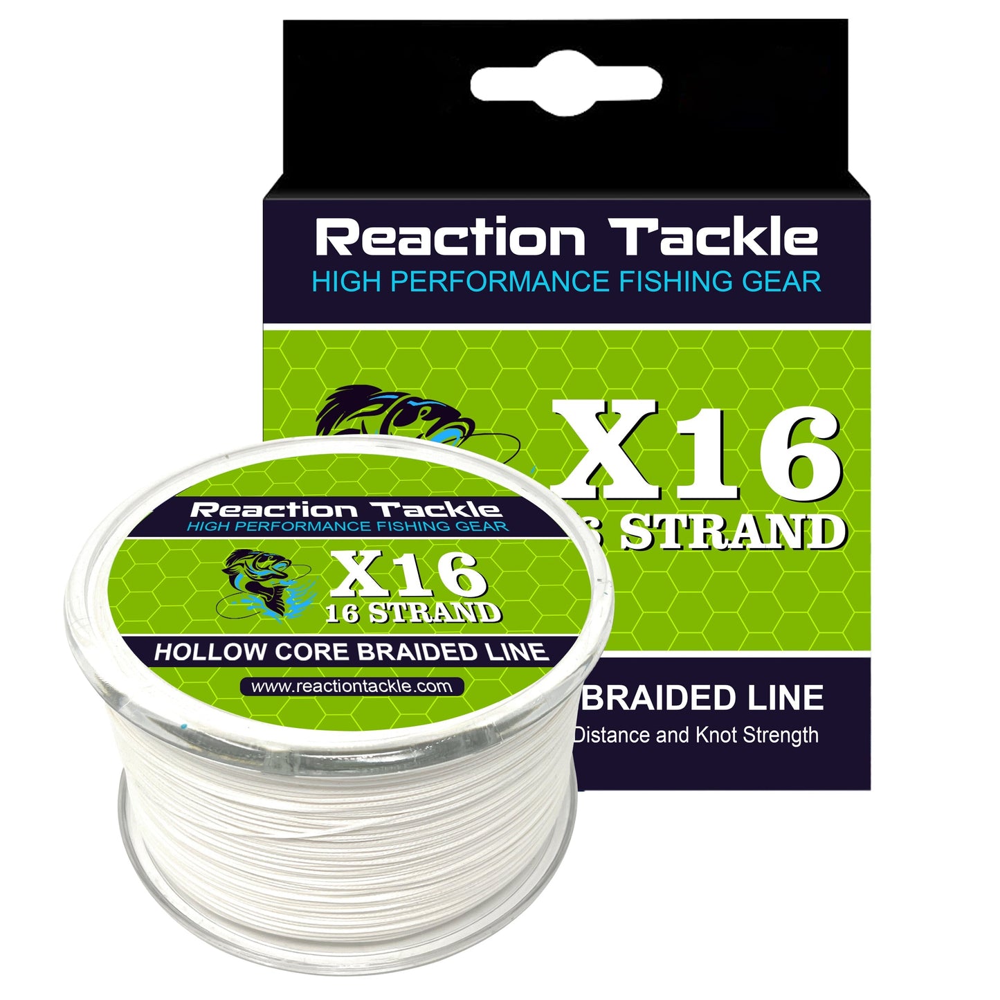 Reaction Tackle Hollow Core - 16 Strand Braided Fishing Line Reaction Tackle