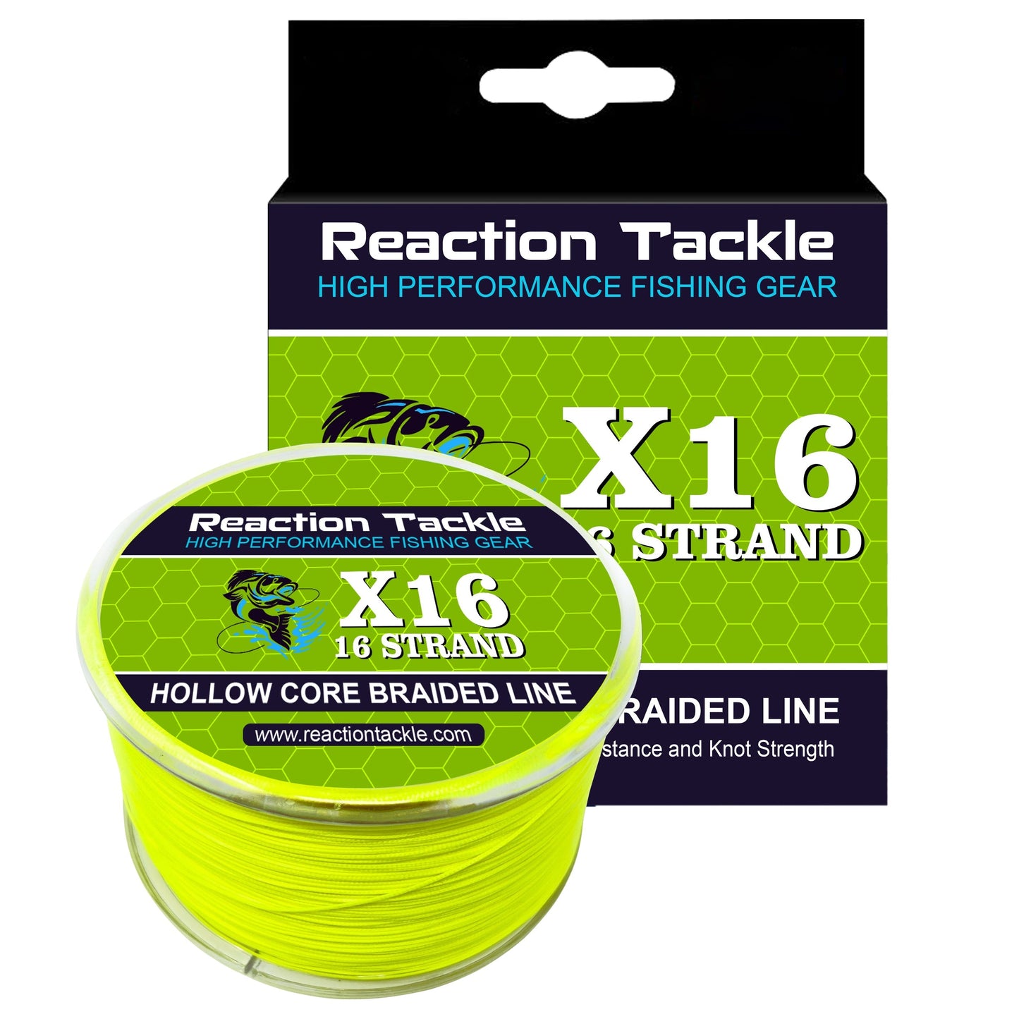 Reaction Tackle Hollow Core - 16 Strand Braided Fishing Line Reaction Tackle