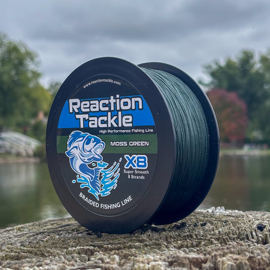 Reaction Tackle X8 Braided Fishing Line - Moss Green 8 Strand Reaction Tackle