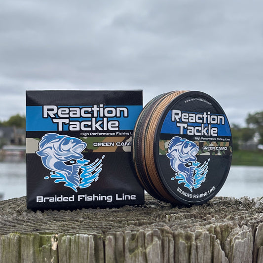 Reaction Tackle Braided Fishing Line - Green Camo Reaction Tackle