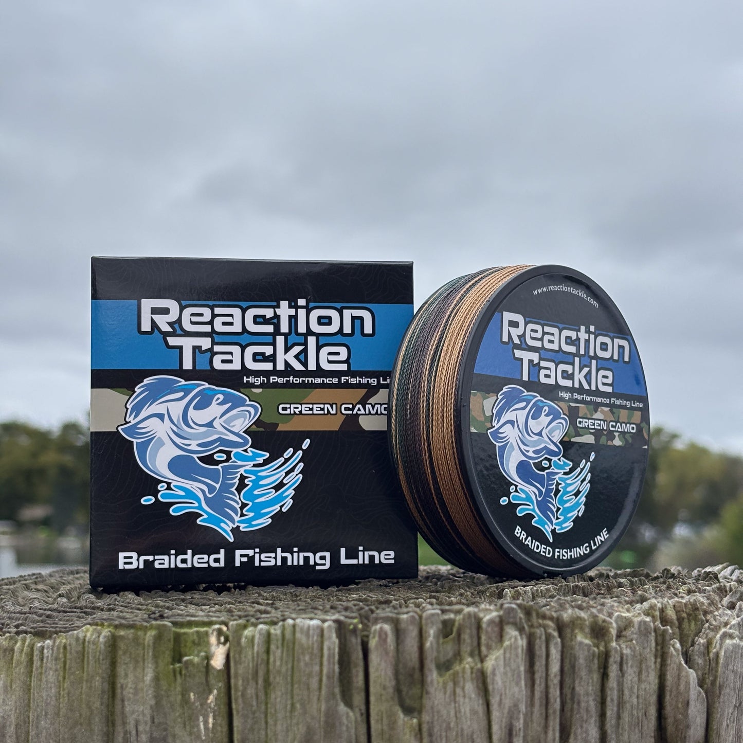 Reaction Tackle Braided Fishing Line - Green Camo Reaction Tackle