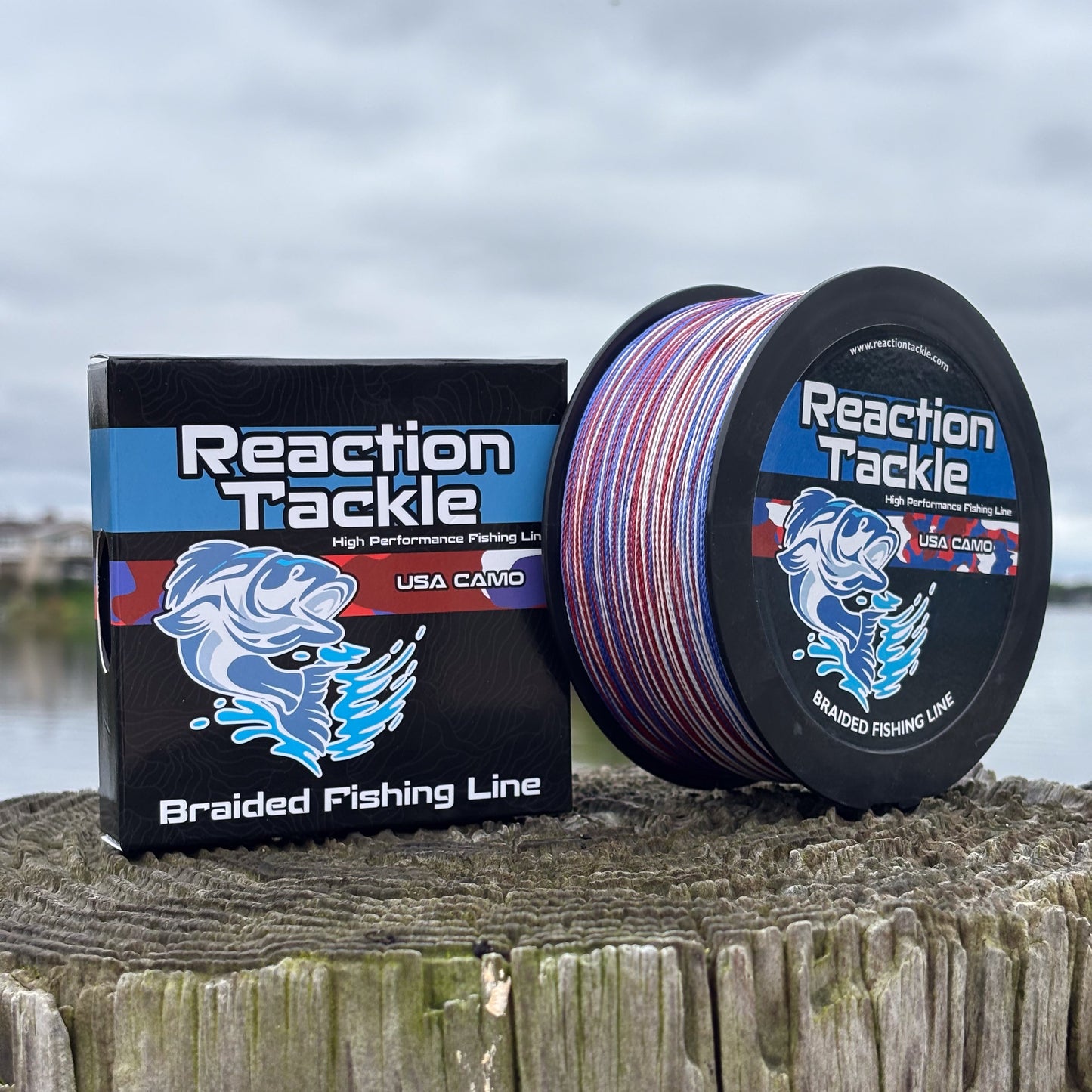 Reaction Tackle Braided Fishing Line - USA Camo Reaction Tackle