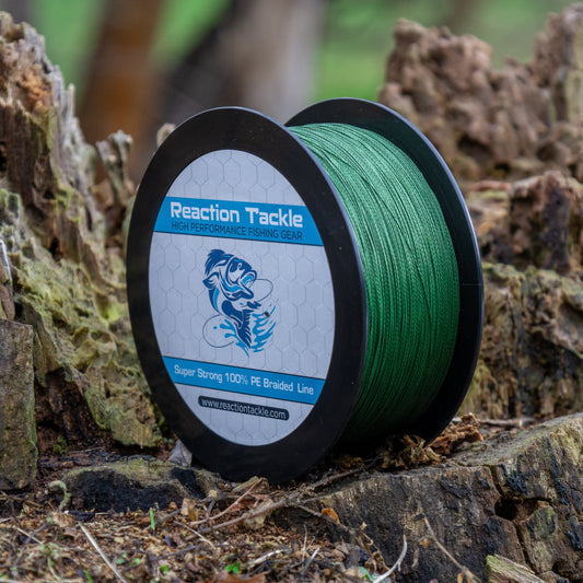 Reaction Tackle Braided Fishing Line - NO FADE Low-Vis Green Reaction Tackle