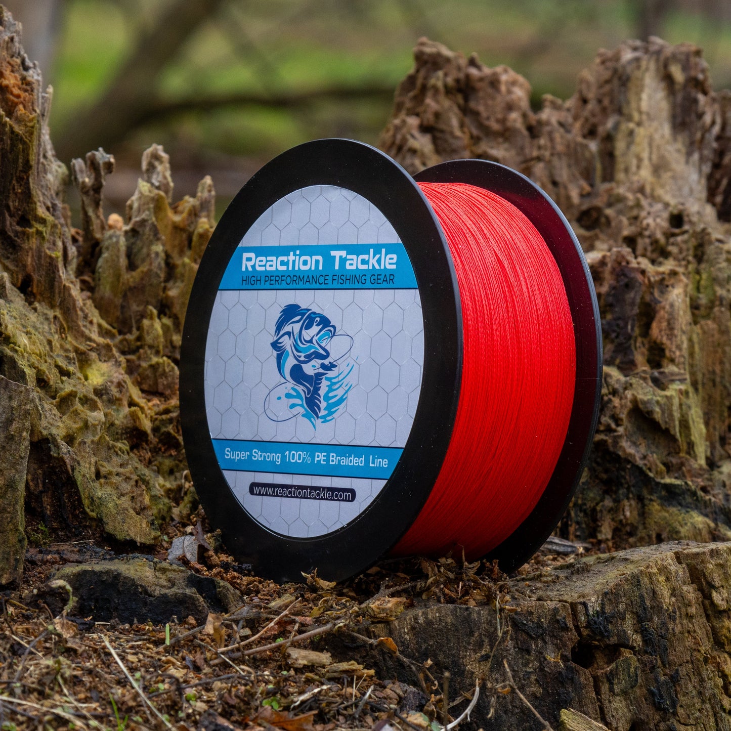Reaction Tackle Braided Fishing Line - NO FADE Red Reaction Tackle