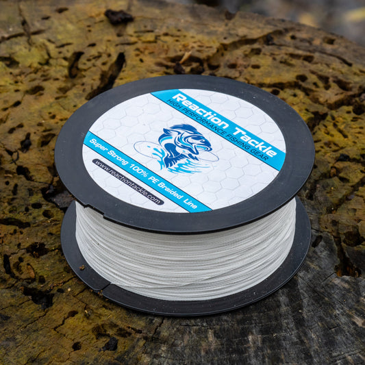Reaction Tackle Braided Fishing Line - White Reaction Tackle