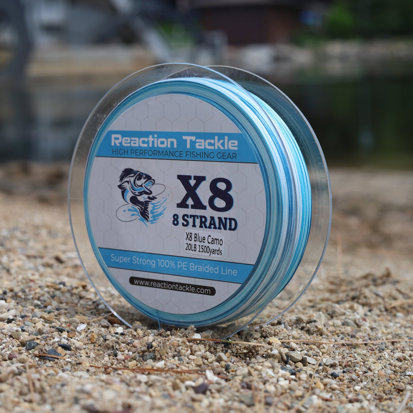Reaction Tackle X8 Braided Fishing Line - Blue Camo 8 Strand Reaction Tackle