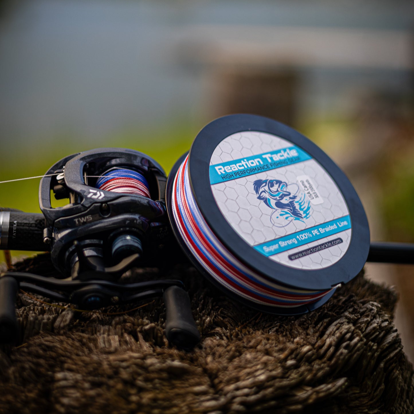 Reaction Tackle Braided Fishing Line - USA Camo Reaction Tackle