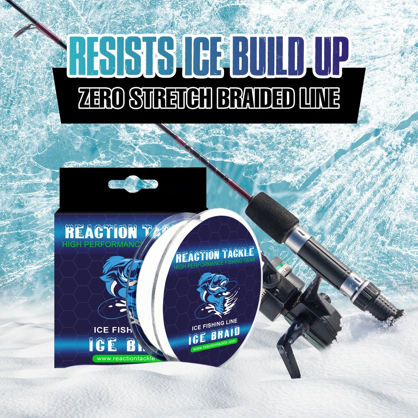 Reaction Tackle Ice Fishing Braided line - 8 Strand Reaction Tackle