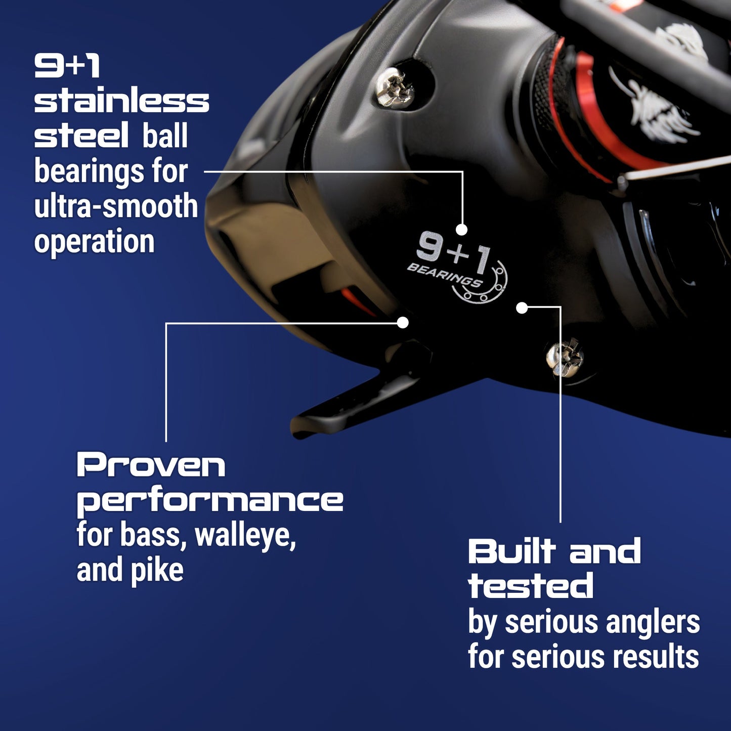 Reaction Tackle Baitcasting Fishing Reel – ReactCast Edition- High-Speed 7.3:1 Gear Ratio - NEW Reaction Tackle