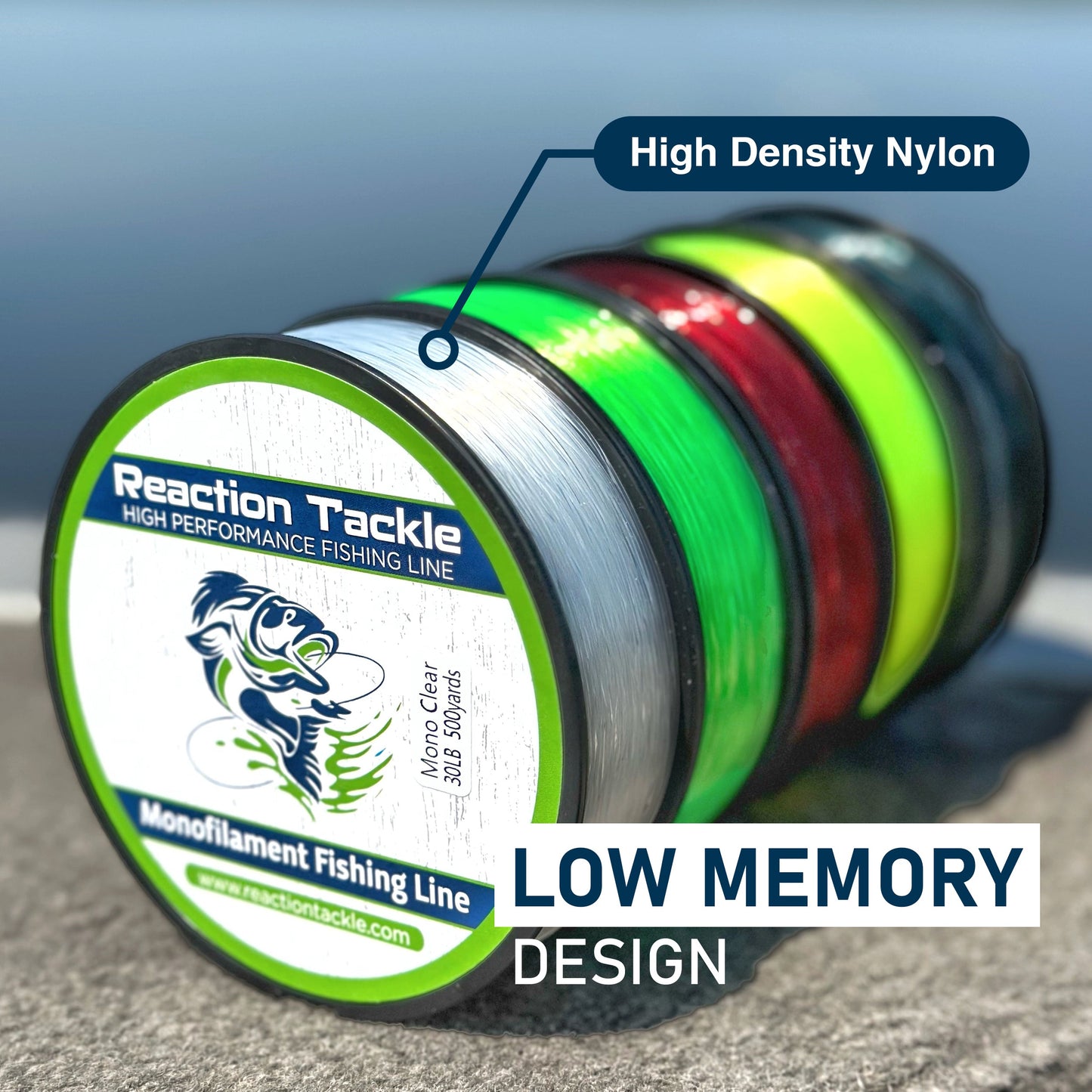 Reaction Tackle Nylon Monofilament Fishing Line 350 yard spools Reaction Tackle