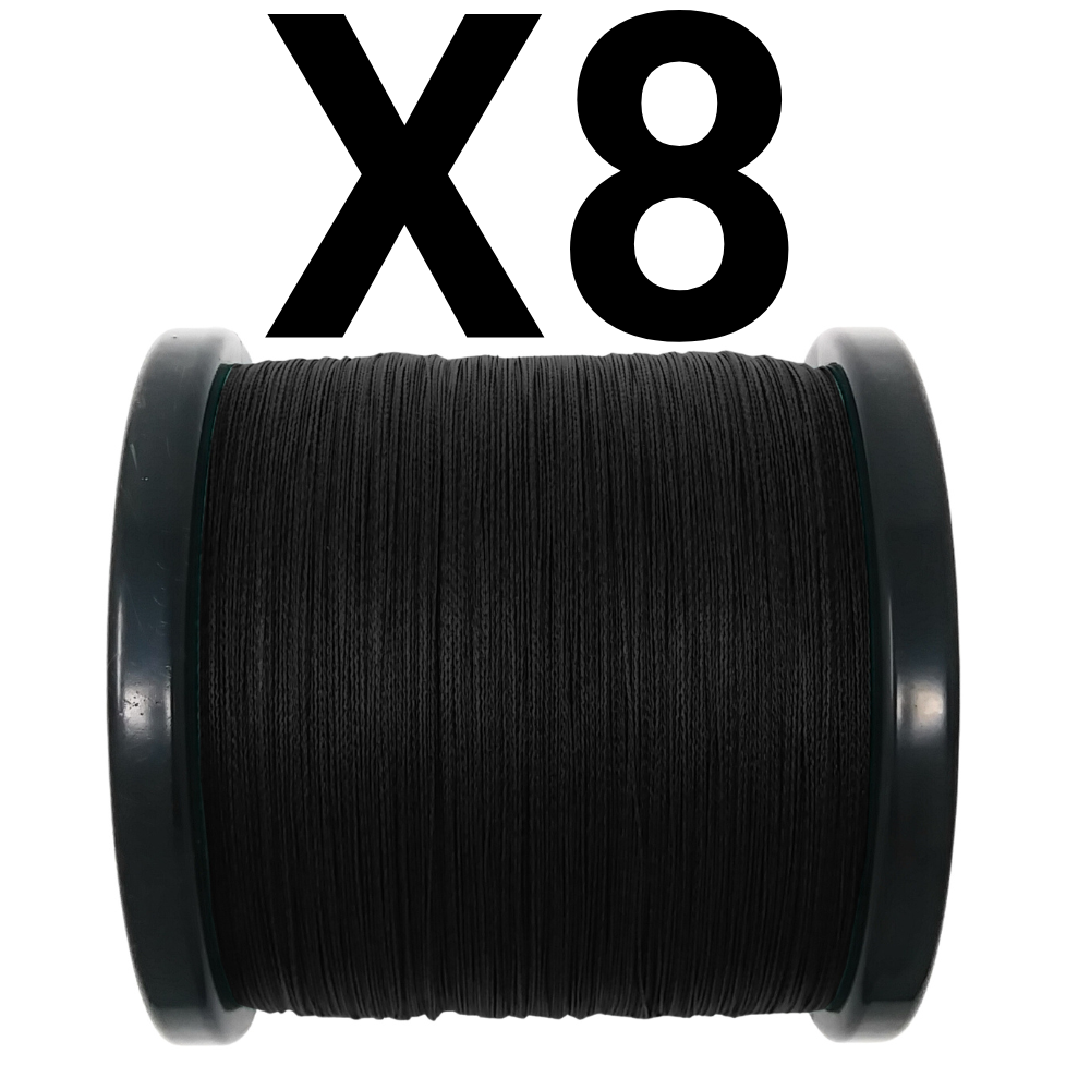 Reaction Tackle X8 Braided Fishing Line - NO FADE Black 8 Strand - NEW Reaction Tackle