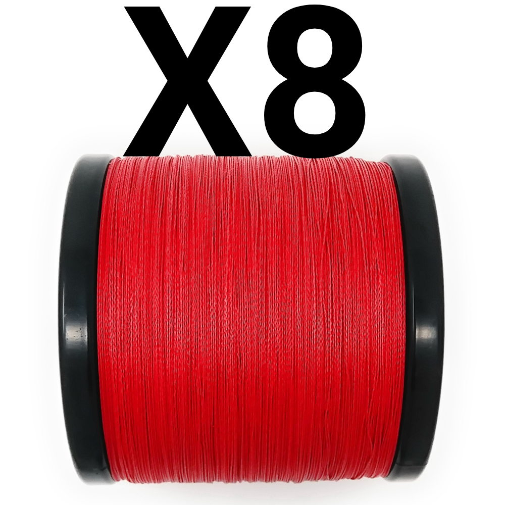Reaction Tackle X8 Braided Fishing Line - NO FADE Red 8 Strand - NEW Reaction Tackle