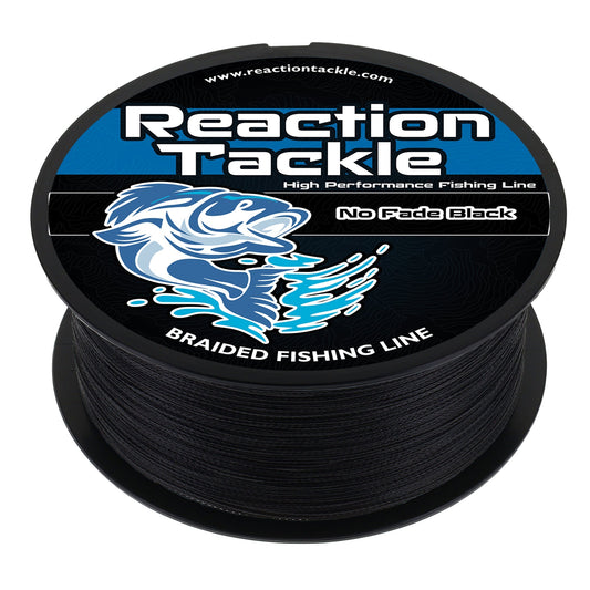 Reaction Tackle Braided Fishing Line - NO FADE Black Reaction Tackle