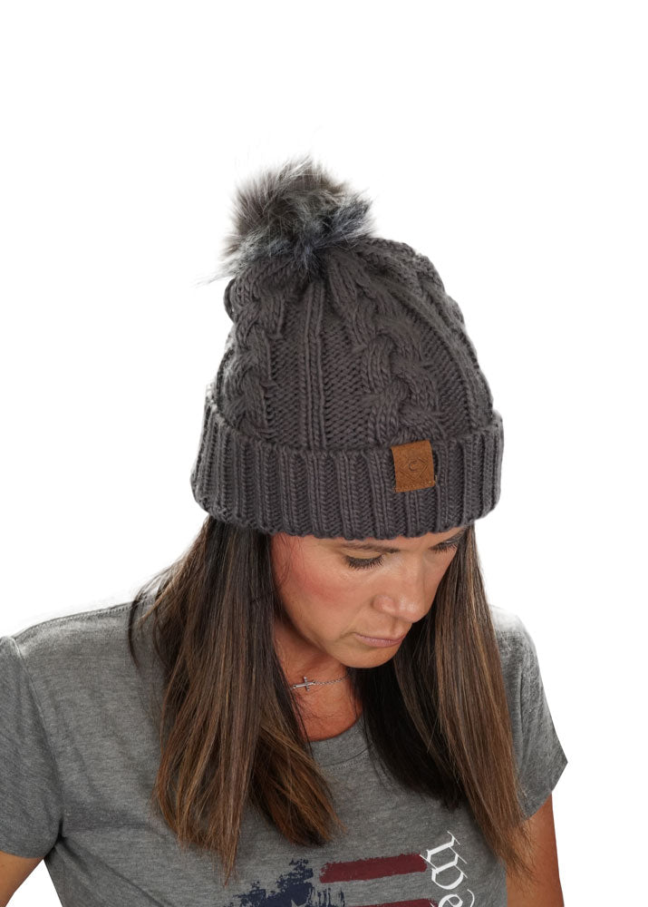Pom Pom Beanie | Charcoal Girls with Guns Clothing
