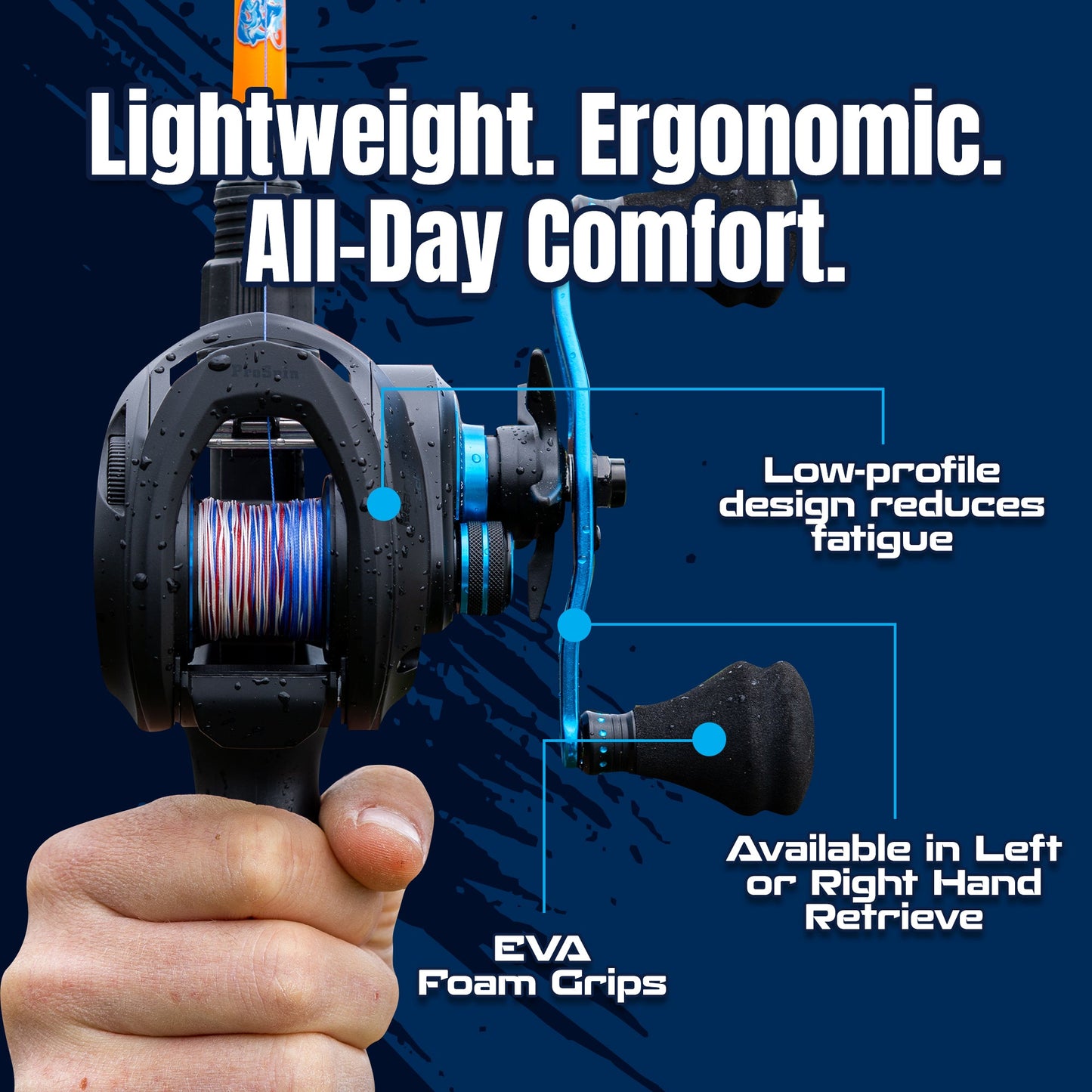 Reaction Tackle Baitcasting Fishing Reel – ProSpin Edition - 6.8:1 Gear Ratio - NEW Reaction Tackle