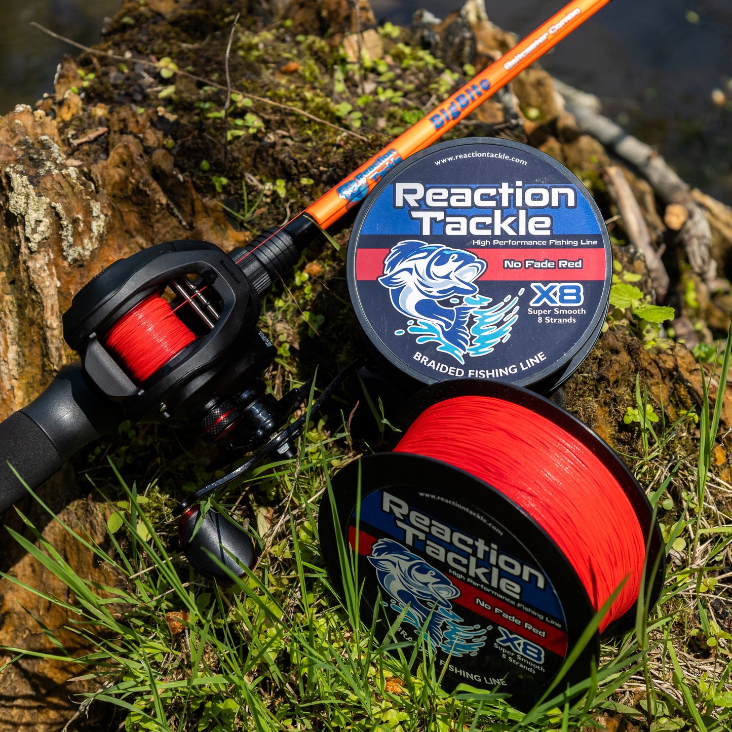 Reaction Tackle X8 Braided Fishing Line - NO FADE Red 8 Strand - NEW Reaction Tackle