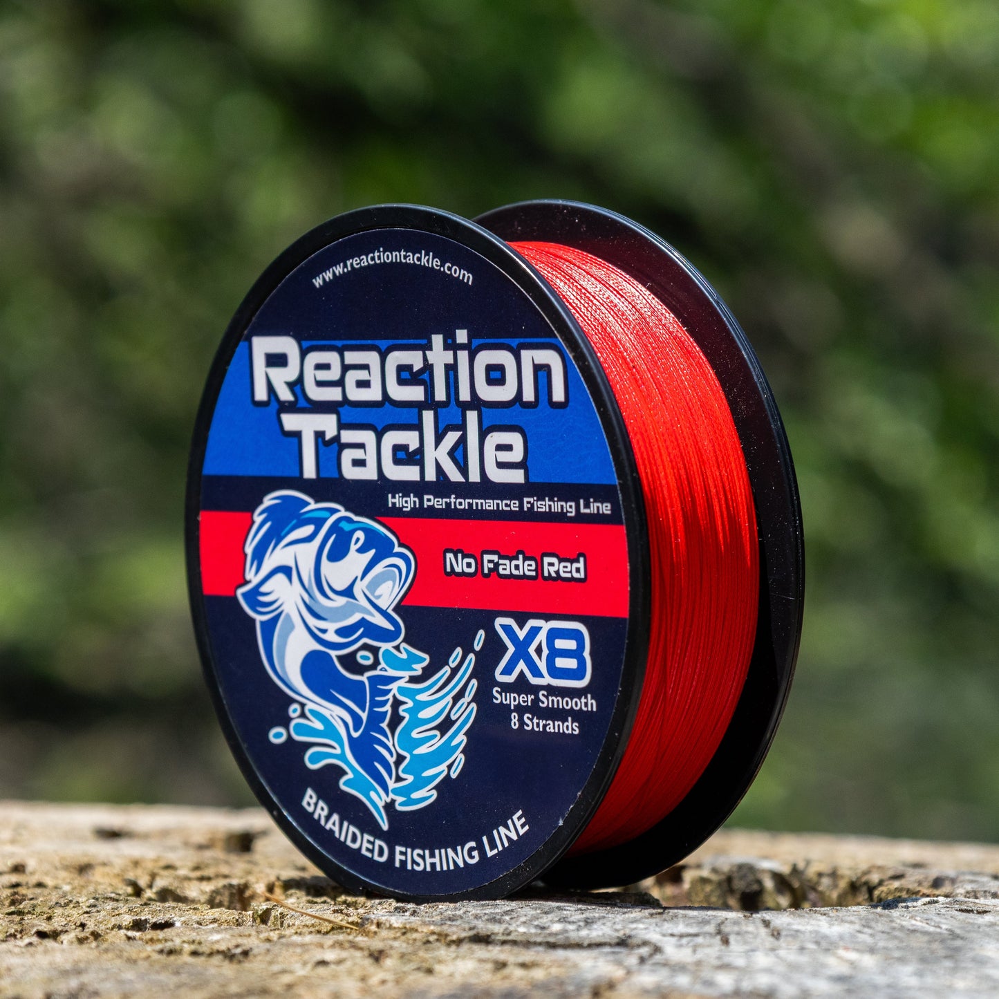 Reaction Tackle X8 Braided Fishing Line - NO FADE Red 8 Strand - NEW Reaction Tackle