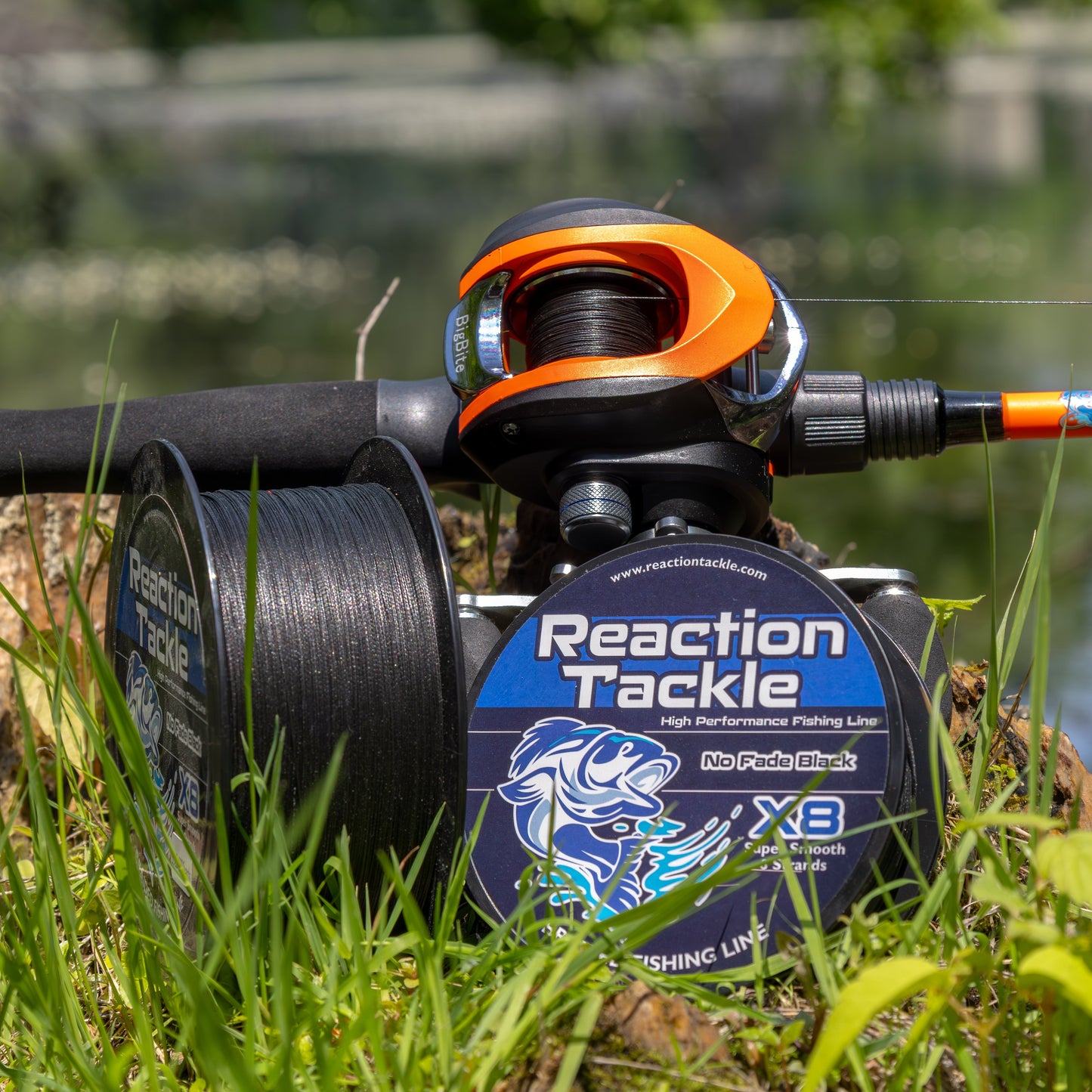 Reaction Tackle X8 Braided Fishing Line - NO FADE Black 8 Strand - NEW Reaction Tackle