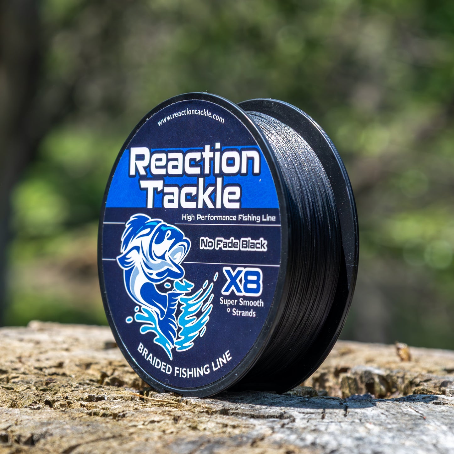 Reaction Tackle X8 Braided Fishing Line - NO FADE Black 8 Strand - NEW Reaction Tackle