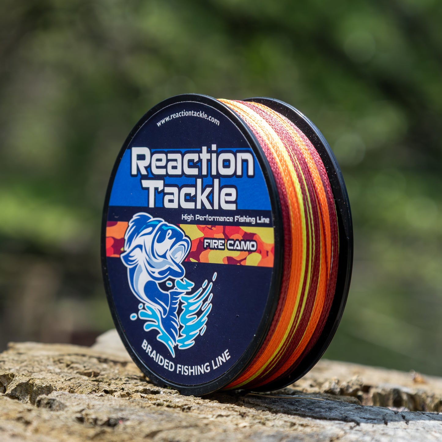 Reaction Tackle Braided Fishing Line - Fire Camo - NEW Reaction Tackle