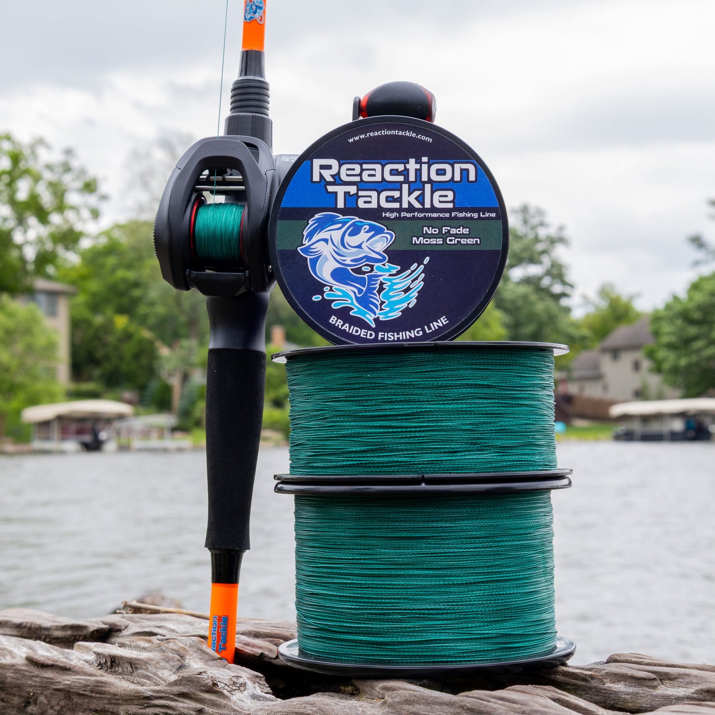 Reaction Tackle Braided Fishing Line - NO FADE Moss Green - NEW Reaction Tackle