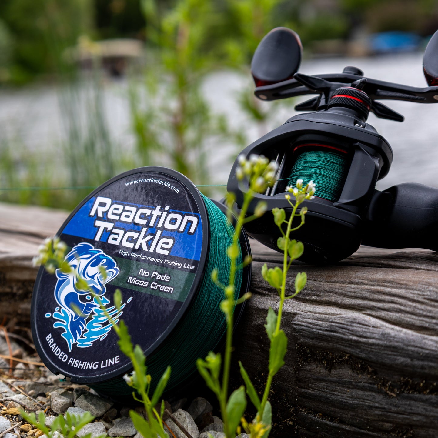Reaction Tackle Braided Fishing Line - NO FADE Moss Green - NEW Reaction Tackle
