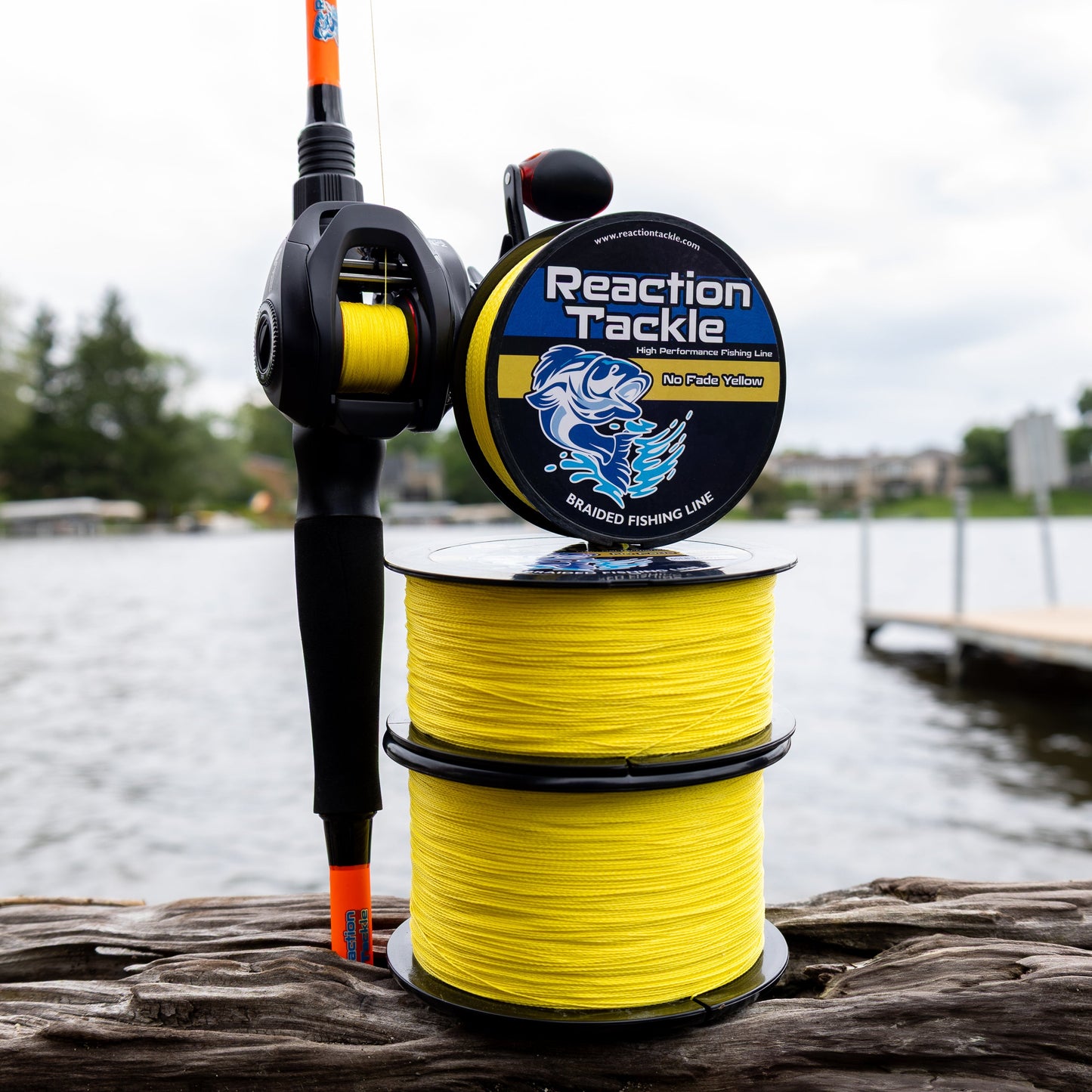 Reaction Tackle Braided Fishing Line - NO FADE Yellow - NEW Reaction Tackle