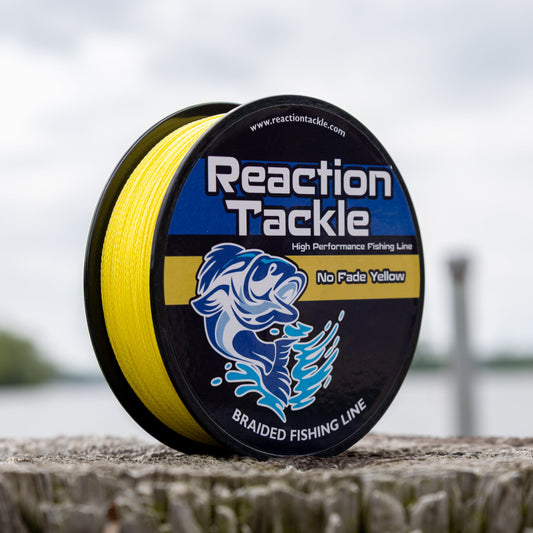 Reaction Tackle Braided Fishing Line - NO FADE Yellow - NEW Reaction Tackle