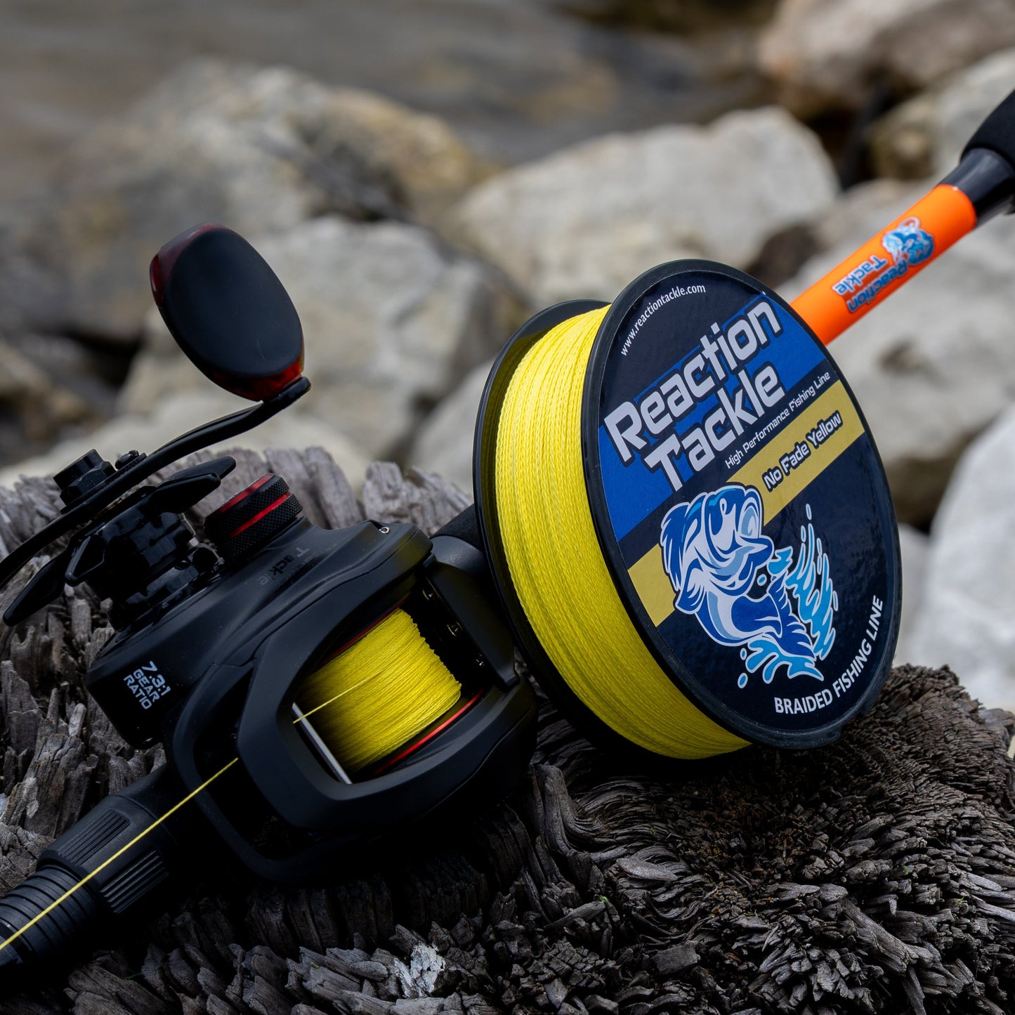 Reaction Tackle Braided Fishing Line - NO FADE Yellow - NEW Reaction Tackle