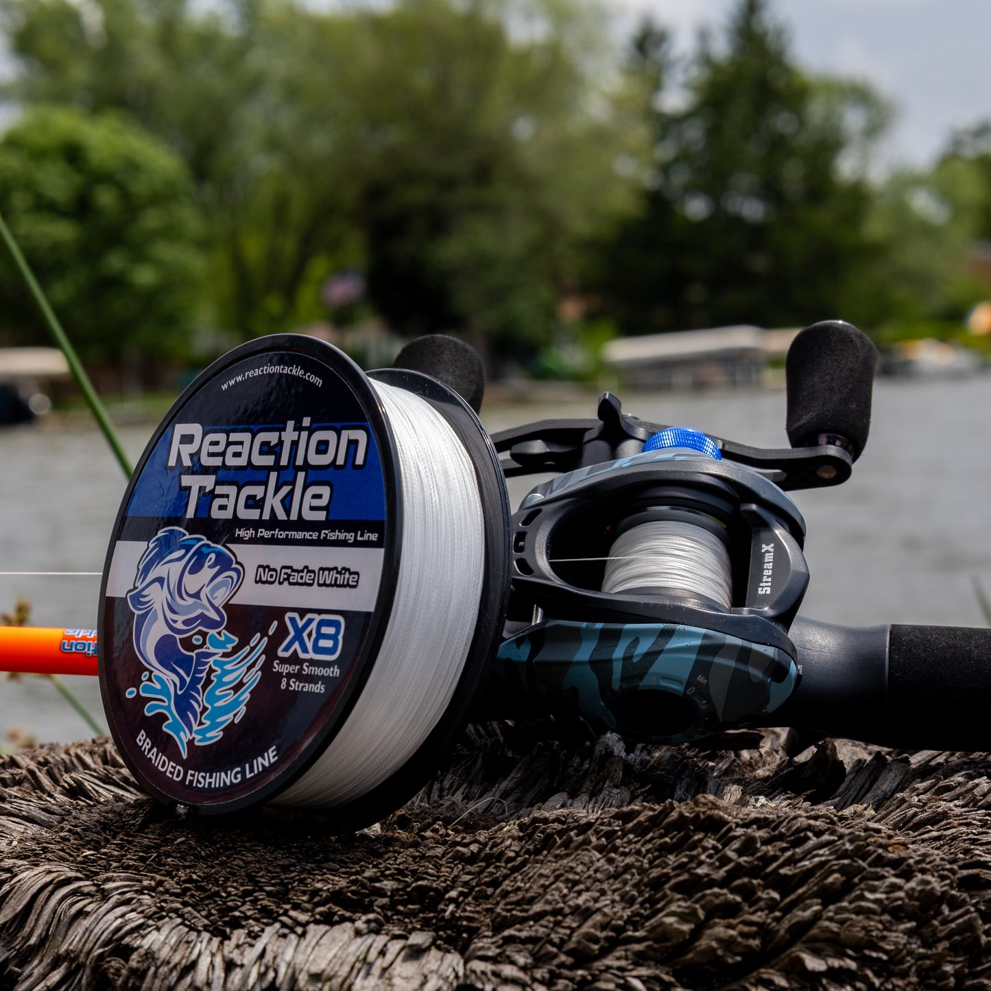 Reaction Tackle X8 Braided Fishing Line - NO FADE White 8 Strand - NEW Reaction Tackle