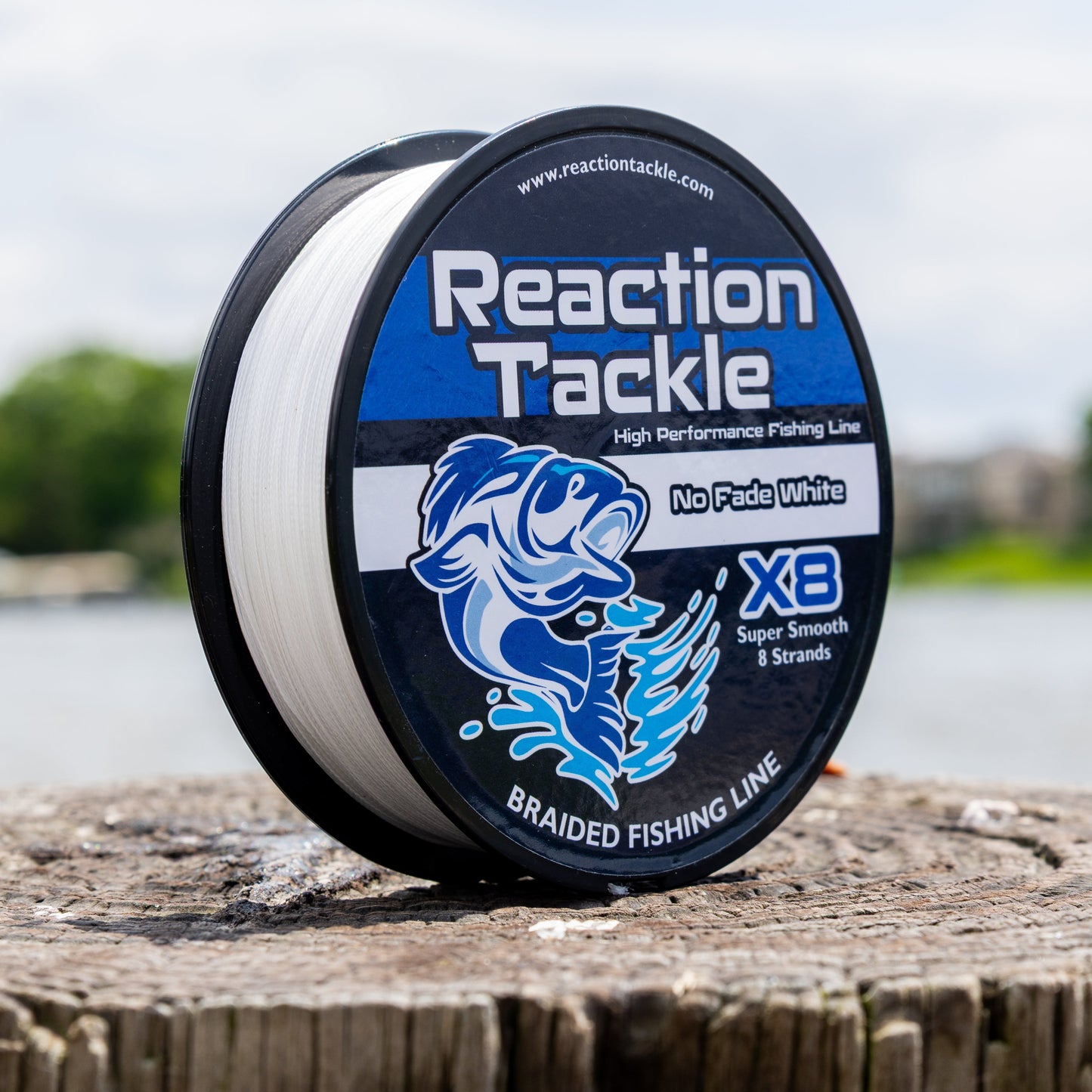 Reaction Tackle X8 Braided Fishing Line - NO FADE White 8 Strand - NEW Reaction Tackle