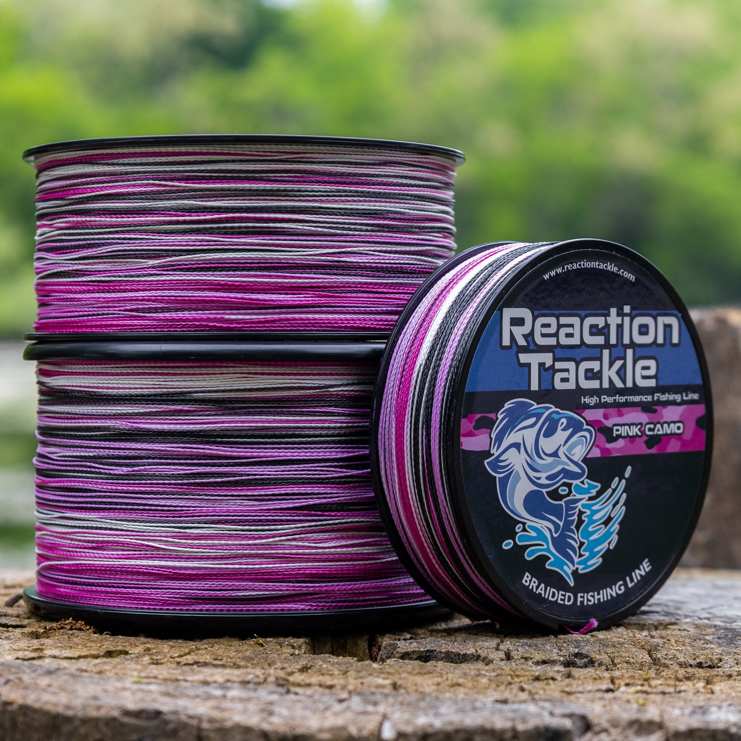 Reaction Tackle Braided Fishing Line - Pink Camo - NEW Reaction Tackle