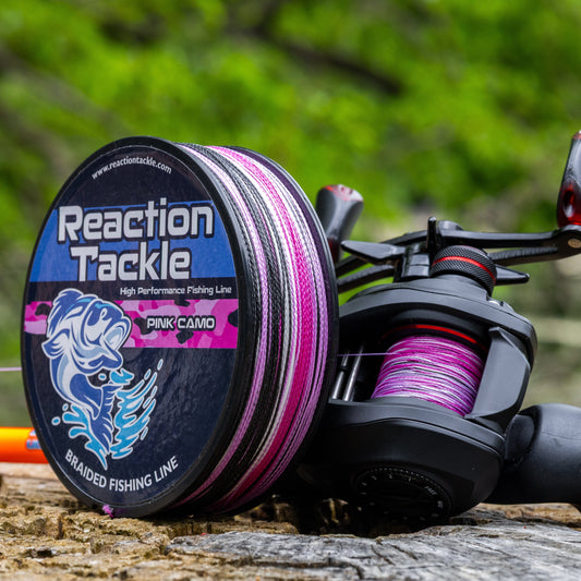 Reaction Tackle Braided Fishing Line - Pink Camo - NEW Reaction Tackle