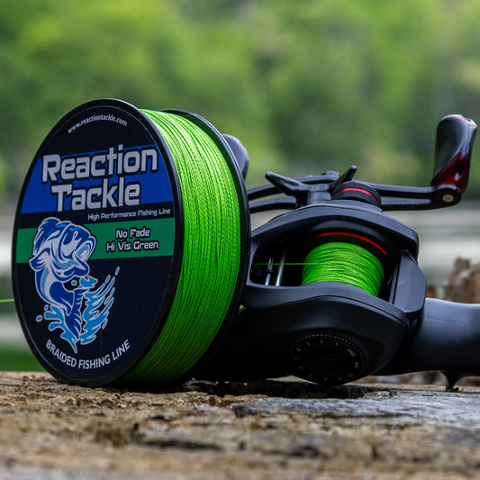 Reaction Tackle Braided Fishing Line - NO FADE Hi Vis Green - NEW Reaction Tackle